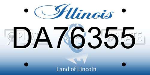DA76355 Illinois License Plate