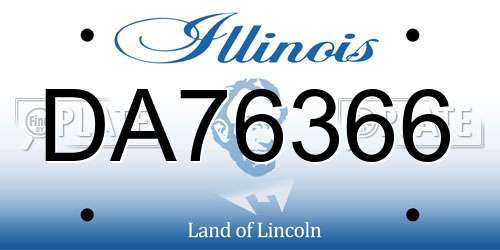 DA76366 Illinois License Plate