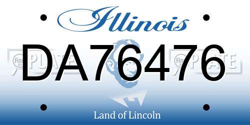 DA76476 Illinois License Plate
