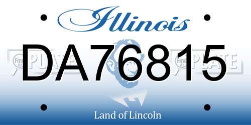 DA76815 Illinois License Plate