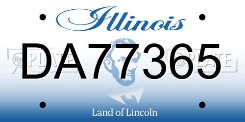 DA77365 Illinois License Plate
