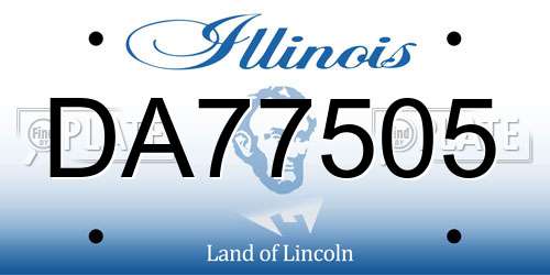 DA77505 Illinois License Plate