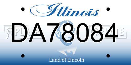 DA78084 Illinois License Plate