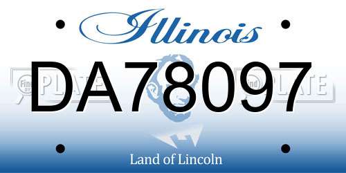 DA78097 Illinois License Plate