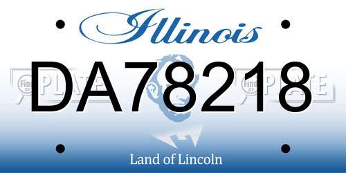 DA78218 Illinois License Plate