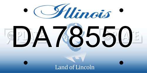 DA78550 Illinois License Plate