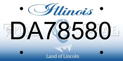 DA78580 Illinois License Plate