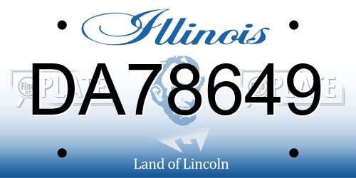 DA78649 Illinois License Plate