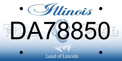 DA78850 Illinois License Plate