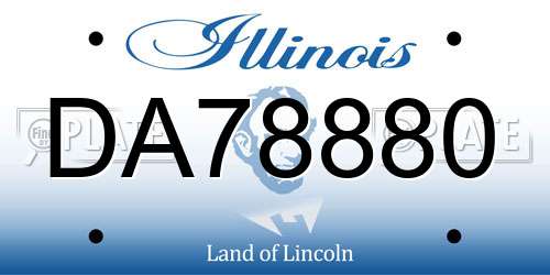 DA78880 Illinois License Plate