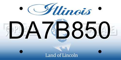 DA7B850 Illinois License Plate