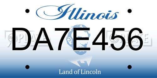 DA7E456 Illinois License Plate