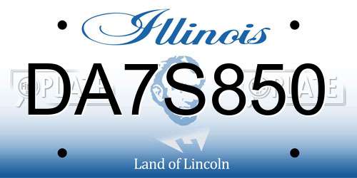 DA7S850 Illinois License Plate
