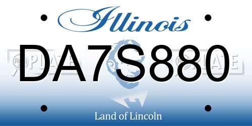 DA7S880 Illinois License Plate
