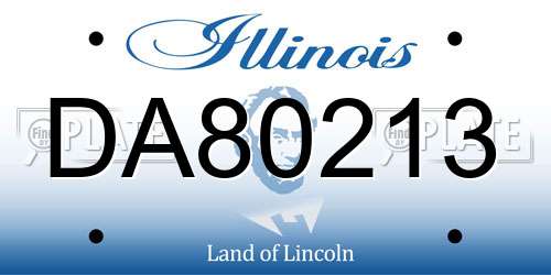 DA80213 Illinois License Plate
