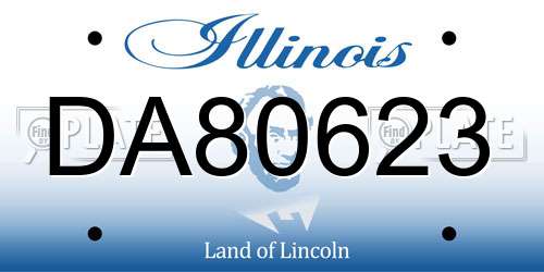 DA80623 Illinois License Plate