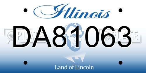 DA81063 Illinois License Plate