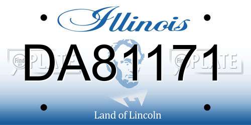 DA81171 Illinois License Plate