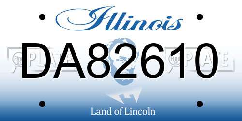 DA82610 Illinois License Plate