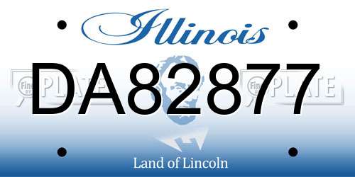 DA82877 Illinois License Plate