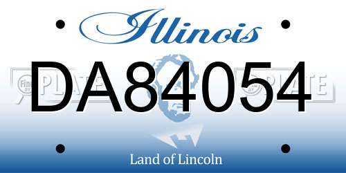 DA84054 Illinois License Plate