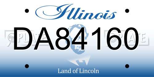 DA84160 Illinois License Plate