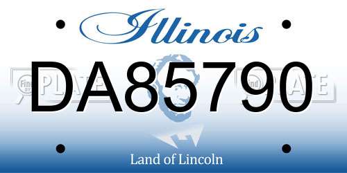 DA85790 Illinois License Plate