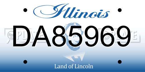 DA85969 Illinois License Plate