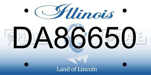 DA86650 Illinois License Plate