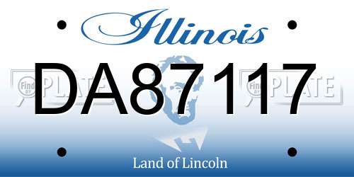 DA87117 Illinois License Plate