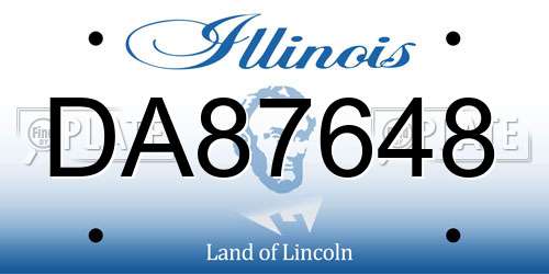 DA87648 Illinois License Plate
