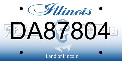 DA87804 Illinois License Plate