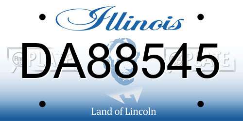 DA88545 Illinois License Plate