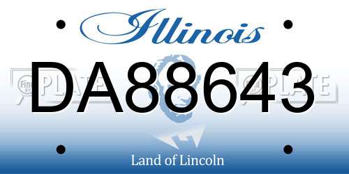DA88643 Illinois License Plate
