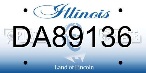 DA89136 Illinois License Plate