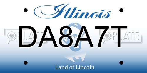 DA8A7T Illinois License Plate