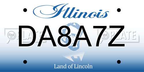 DA8A7Z Illinois License Plate