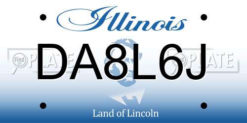 DA8L6J Illinois License Plate