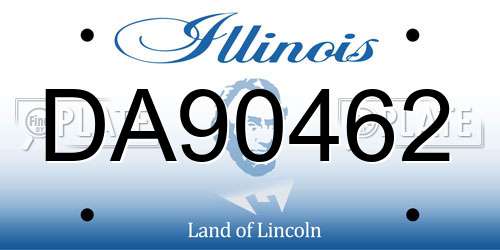 DA90462 Illinois License Plate
