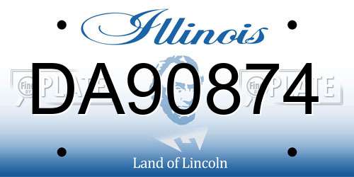 DA90874 Illinois License Plate