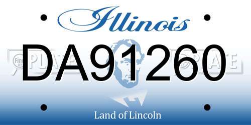 DA91260 Illinois License Plate