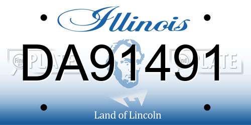 DA91491 Illinois License Plate