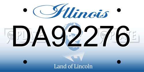 DA92276 Illinois License Plate