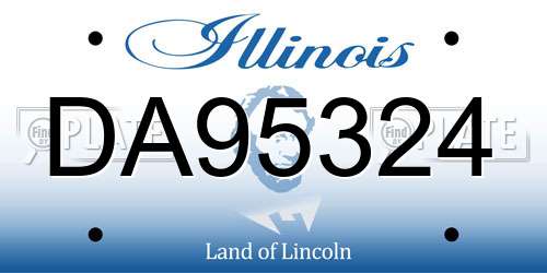 DA95324 Illinois License Plate
