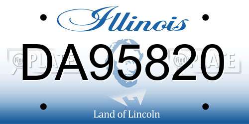 DA95820 Illinois License Plate