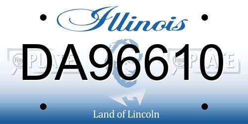 DA96610 Illinois License Plate