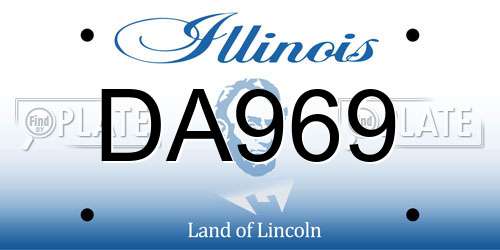 DA969 Illinois License Plate