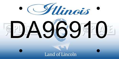 DA96910 Illinois License Plate