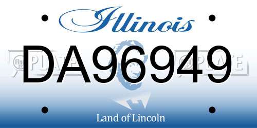 DA96949 Illinois License Plate