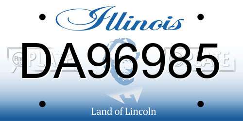 DA96985 Illinois License Plate
